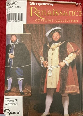 King Henry 8th Tudor Renaissance Cape Hat Costume Sewing Pattern 9650 SIZE AA - Image 1 of 3