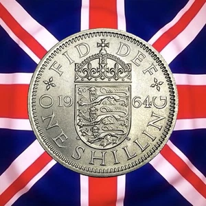1964 Great Britain Shilling - English Crest - Elizabeth II - UNC - Combined Ship - Bild 1 von 2