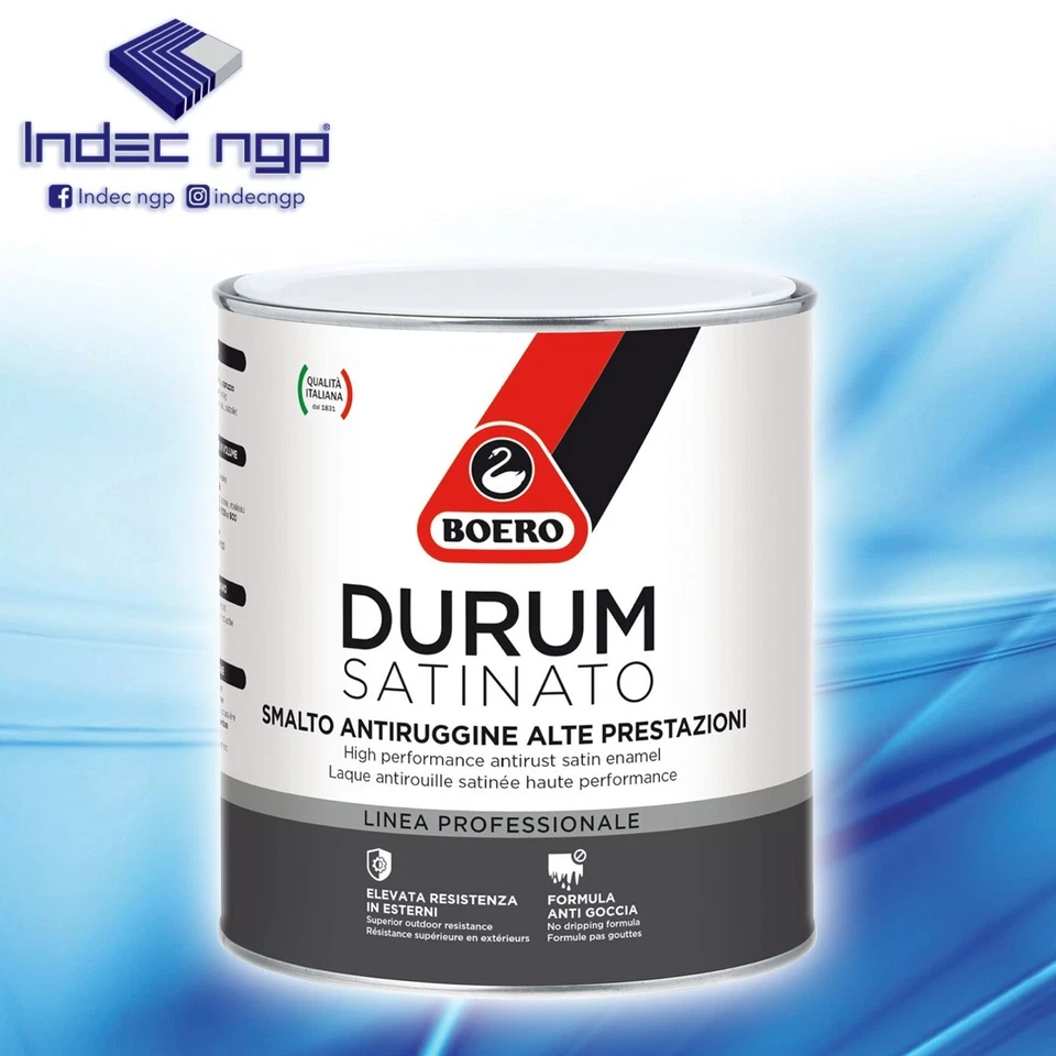 Boero Durum Nero 0,75 Litri Smalto Antiruggine Finitura Satinata