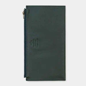 TRAVELER'S Notizbuch Leder Reißverschluss Etui Gravur Tannin Reguler Größe Blau - Bild 1 von 6