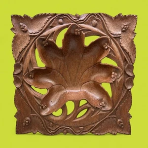 Vintage Indian Hand-Carved Hardwood Tray / Trivet – 1940s - Picture 1 of 8