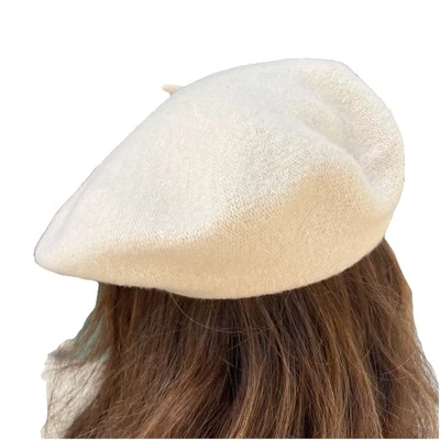 100% Wool Beret Classic French Style One Size. Importina Off White Timeless Chic - Image 1 of 4