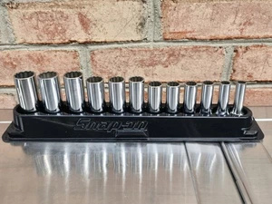 Snap On Tools 12pc 3/8" Drive Deep Metric 12 Point Socket Set, Part# 212SFMY - Foto 1 di 7