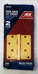 ACE 5301973 4" Residential Hinge, 1/4" Radius, 2pk, Brass - Picture 1 of 2