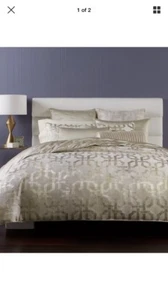 Hotel Collection Fresco Queen Duvet Cover+2Shams gold tone, Brand New - Picture 1 of 1