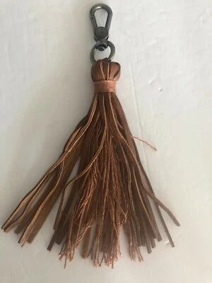 THE SAK HANDBAG CHARM TASSEL KEY CHAIN BROWN LEATHER new - Image 1 of 4