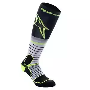 Alpinestars MX Pro Socks Motocross Off Road Socks BLACK GRAY YELLOW FLUO (175) - Picture 1 of 5
