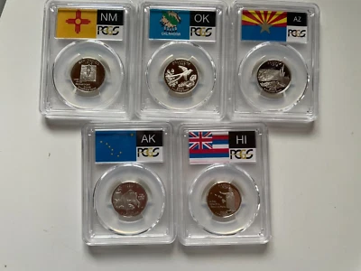 2008 S SILVER PROOF STATE QUARTERS PCGS PR69DCAM FLAG LABEL - Image 1 of 4