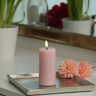 LED Kerze Deluxe Echtwachs 3D Flamme Wachsspiegel flackernd H: 10cm D: 5cm rosa
