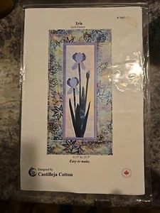 IRIS Quilt Pattern Applique Easy Castilleja Cotton UNCUT - Picture 1 of 2
