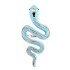 0.5Ct Diamant Émail Bleu Serpent Long Bague 14k Or
