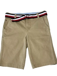 Tommy Hilfiger Youth Boys Belted Chino Shorts Size 12 Khaki Color. - Picture 1 of 12