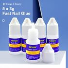 5x3g Fast Manicure NailGlue for Sticker Glit Nail UV Gel False Tip Adhesive Tool