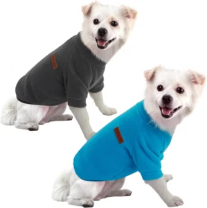 HuaLiSiJi Fleece Dog Jumpers 2 Pack Blue / Grey XL - Picture 1 of 5