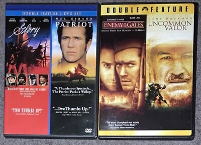 Glory/The Patriot/Uncommon Valor/Enemy At The Gates DVD Gene Hackman Mel Gibson - Image 1 of 3