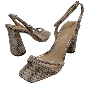New Sam Edelman Womens Kia Heel Sandal Block heel Open Toe Ankle Strap snake 10 - Picture 1 of 8