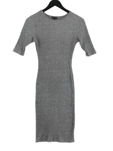 River Island Women's Midi Dress UK 8 Grey Cotton with Polyester, Viscose Bodycon - Picture 1 of 5