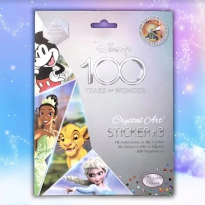 10 x  Craft Buddy - DISNEY 100 YEARS CRYSTAL ART STICKER PACK - 10 x 3 STICKERS - Image 1 of 2
