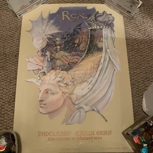 1996 Krewe of Rex Proclamation New Orleans Mardi Gras Signed Dureau 260/500 - Picture 1 of 7