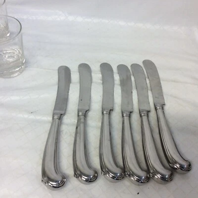 Set of 6 Kirk Stief Thomas Jefferson -Monticello- Stainless Steel Dinner Knives - Image 1 of 3