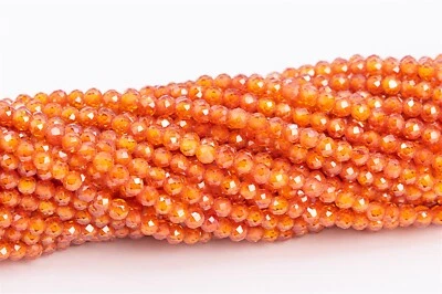 Cuentas sueltas redondas facetadas AAA marrón naranja de 2 mm 14,5" Foto 1 de 3