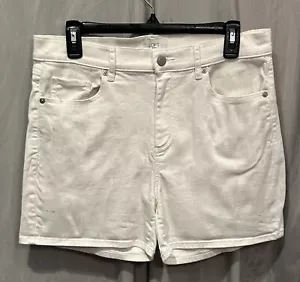 Pantalones cortos de mezclilla Ann Taylor Loft blancos de 4” para mujer talla 10 usados - Imagen 1 de 5