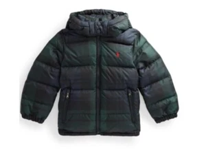 New Polo Ralph Lauren Toddler Boys 3T Plaid Blue Green Winter Jacket Coat - Picture 1 of 6