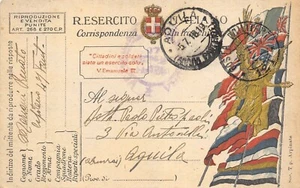 12-99A) WW1 FRANCHIGIA 1919 POSTA MILITARE 11 AQUILA ( 47 FANTERIA ? ) - Bild 1 von 2