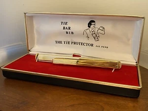 The Bar Bib Gold Tone Tie Protector Tie Clip Plastic Pull Down Cover New In Box - Picture 1 of 2