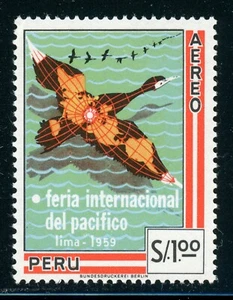 Peru MNH: Scott #C165 International Pacific Fair FAUNA MAP 1959 $$ - Picture 1 of 1