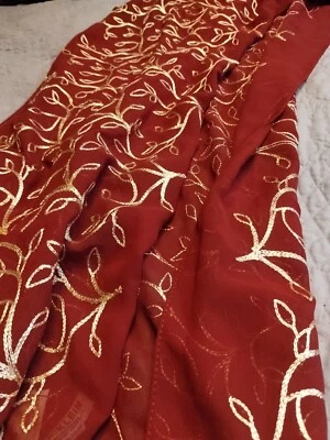Anne Klein Burgundy And Gold Evening Scarf NWT - Image 1 of 4