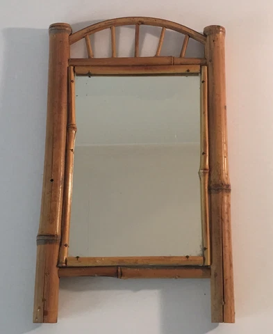 Vintage Faux Bamboo  Wall Mirror Hanging Cover