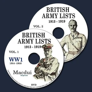Listas del ejército británico 1913-1919 incl. Libro electrónico Primera Guerra Mundial (1914-1918) 65 piezas en 2 DVD PDF  - Imagen 1 de 12