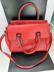 Purse Satchel Christian Siriano Crossbody Handbag Color Red Black lining - Picture 1 of 11