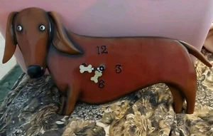 Used- Has Issues  - ALLEN DESIGN "OSCAR" DACHSHUND DOG WALL CLOCK - As Is - Picture 1 of 6