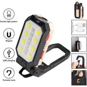 Magnetic COB LED Work Light USB Rechargeable Camping Lamp Torch Flashlight +Hook - Picture 1 of 20