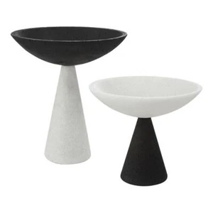 Uttermost Antithesis Rice Stone Marble Bowls in Black/White (Set of 2) - Picture 1 of 4