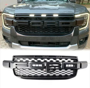 2023-2024 Ford Ranger Raptor Grille Matte Black White Lights - Picture 1 of 3