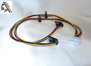 Strom Kabel Adapter IDE Molex 4Pin auf 4x SATA für PC Laufwerk Festplatte 50cm - Bild 1 von 2