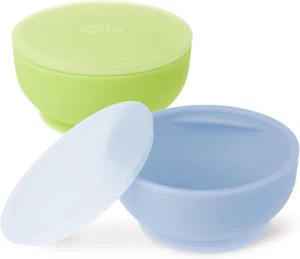 100% Silicone Suction Bowl with Lid Bundle for Independent Feeding Baby and Kiwi - Picture 1 of 1