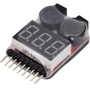 Tester Indicatore Voltaggio Batteria LiPo 1/8S Monitor Buzzer Battery Alarm IMAX - Imagen 1 de 2