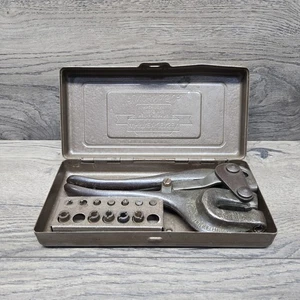 Whitney-Jensen Vintage Nr. 5 JR Hand Metall Locher Set in Box - Bild 1 von 9