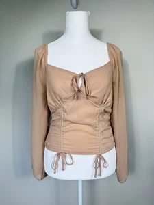 Rue 21 Milkmaid Top Small Coquette Babydoll Y2K Angelcore Fairy Corset Nude Pink - Picture 1 of 8