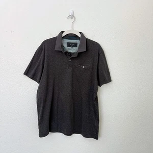 Ted Baker London Men's Size XL Short Sleeve Heathered Charcoal Gray Polo Shirt - Picture 1 of 9