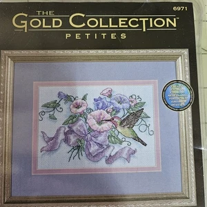 Dimensions Gold Collection Petites 6971 Hummingbird and Morning Glories 7x5 - Picture 1 of 6