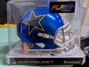 Jalen Tolbert Dallas Cowboys signed handsigniert Flash Mini Helm BAS Coa - Bild 1 von 3