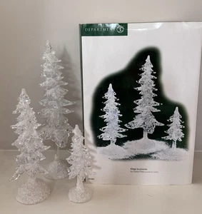 Dept 56 Village Accesorios Grandes "Pinos de Cristal de Hielo" - Juego de 3/53081 - Imagen 1 de 4