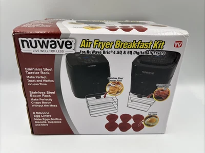 NUWAVE Brio 4.5/6QT Air Fryer Breakfast Kit Toaster Rack, Bacon Rack, Egg Liners - Image 1 of 4