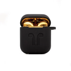 Funda protectora de silicona negra para AirPods + auriculares inalámbricos dorados gratis - Imagen 1 de 11