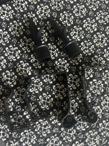 6 Stück Gardinenstangenhalter mattschwarz & 2 Endkappen Endstücke - Bild 1 von 3